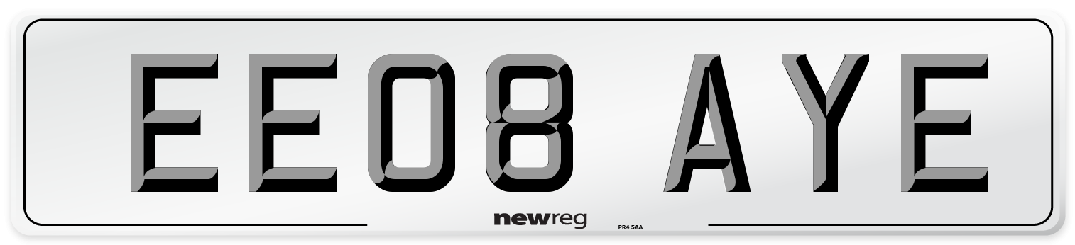 EE08 AYE Number Plate from New Reg